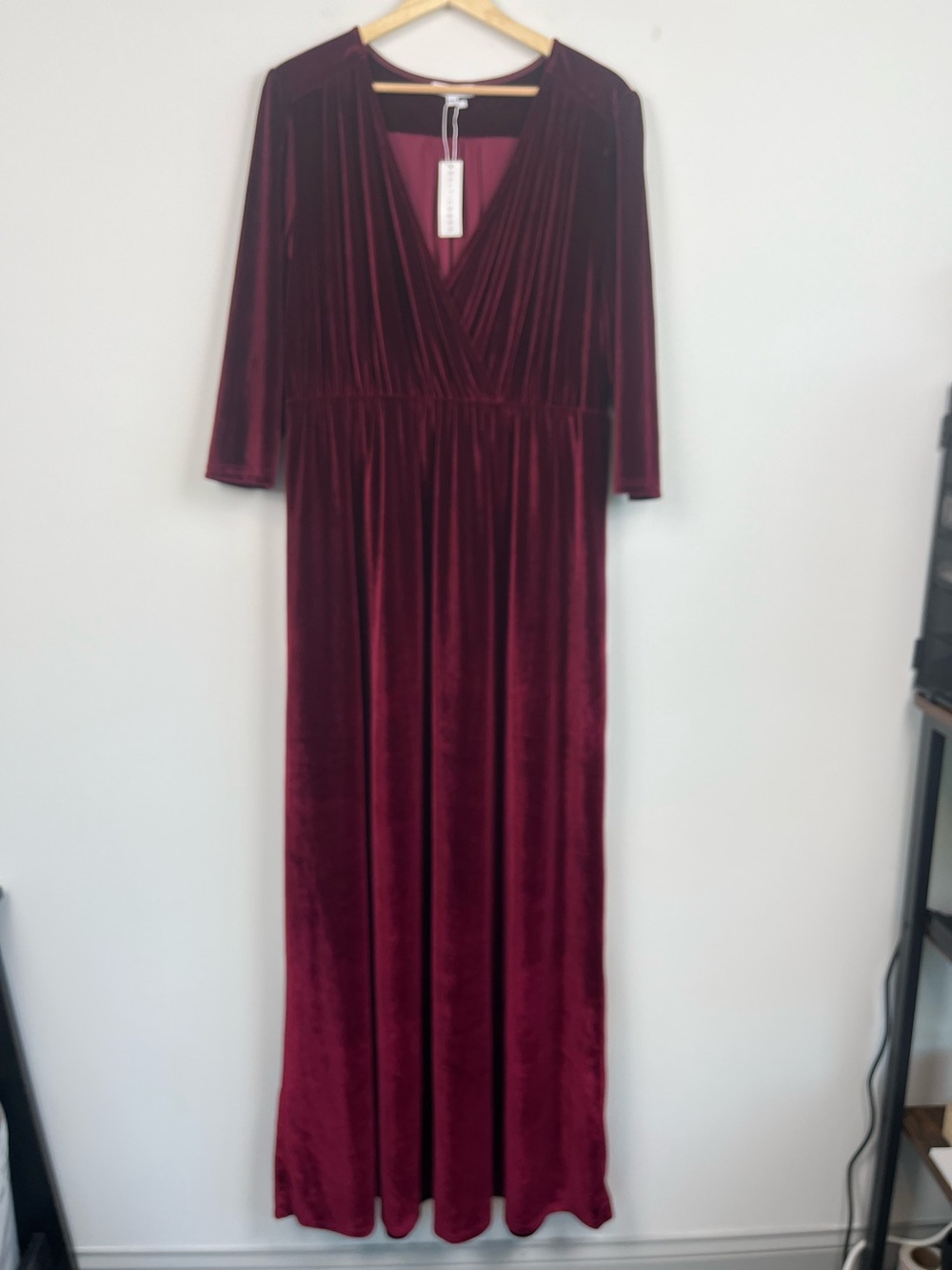 NWT Baltic Born Sophia velvet maxi dress in Mulberry, size XXXL.